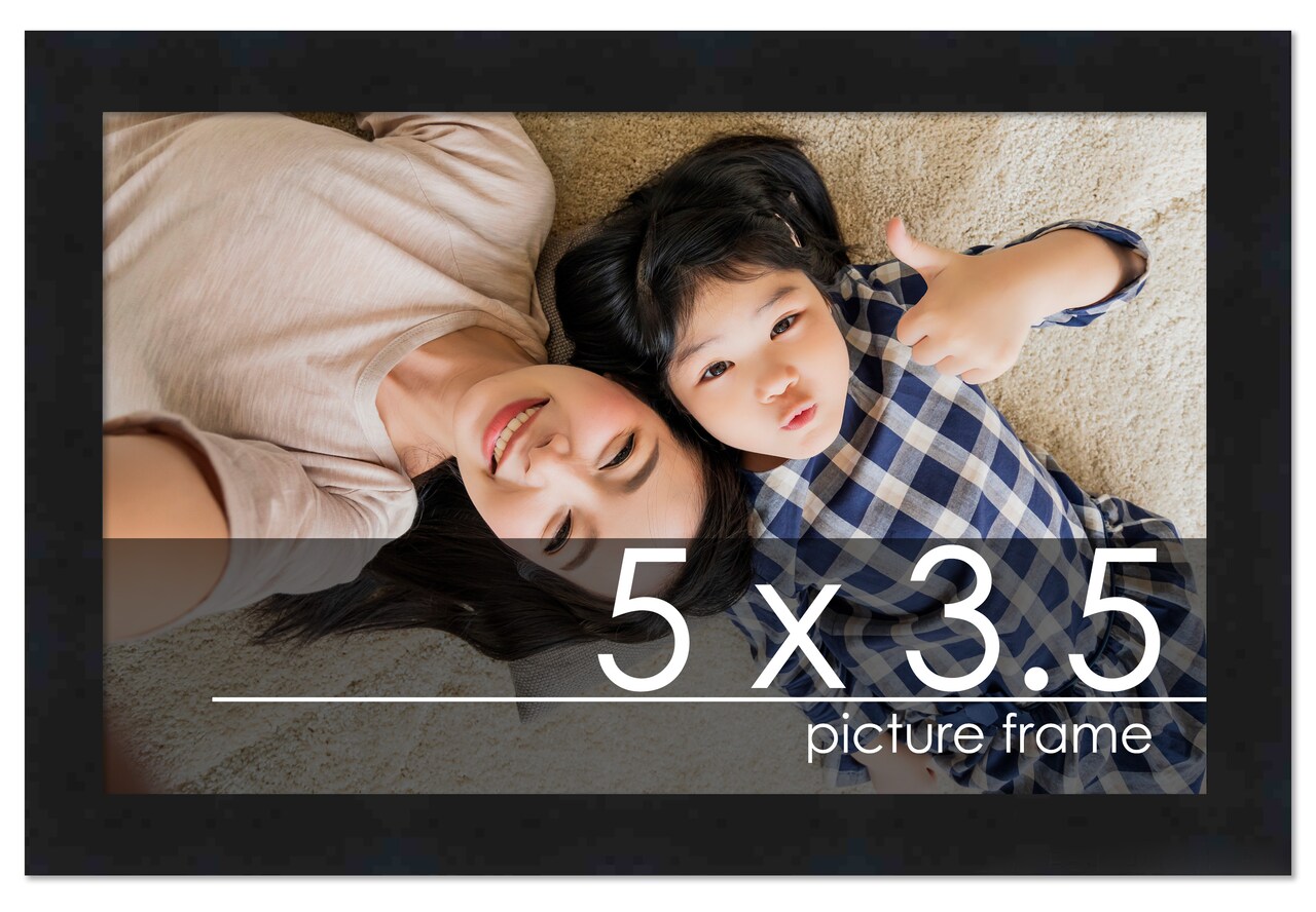 Photo Size Classic Modern Black Frame - UV Acrylic, Foam Board Backing, Hanging Hardware